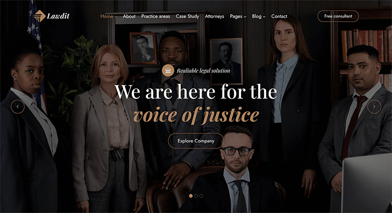 Lawdit - Lawyer and Law Firm Template - Dark Demo