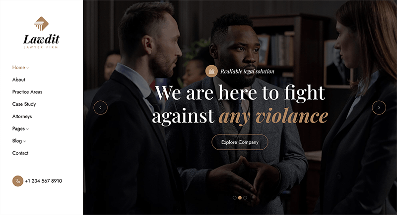 Lawdit - Lawyer and Law Firm Template - Light Sidebar Demo